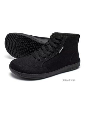 Women's Barefoot Wide Toe Box High-Top Canvas Sneakers Lace-Up Casual